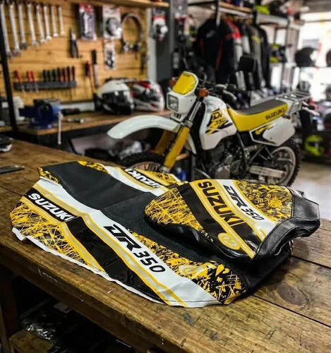 Kit Funda Asiento Y Funda Tanque Suzuki Dr 350 Dr350 Ama Amarillo