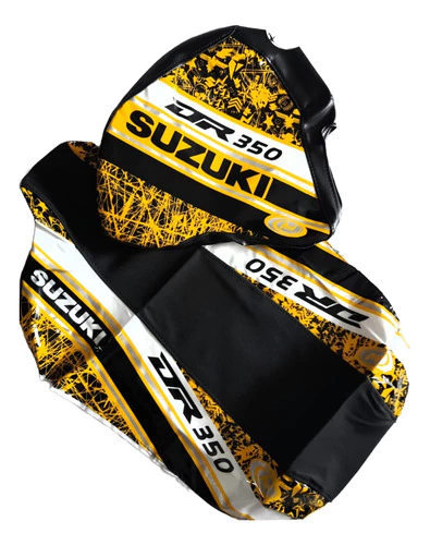 Kit Funda Asiento Y Funda Tanque Suzuki Dr 350 Dr350 Ama Amarillo — foto 2