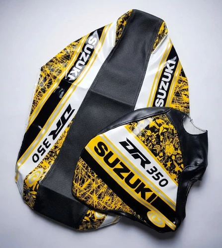 Kit Funda Asiento Y Funda Tanque Suzuki Dr 350 Dr350 Ama Amarillo — foto 6