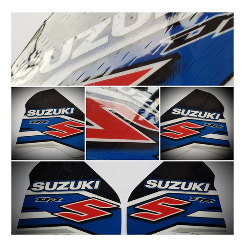 Kit Gráfica + Funda De Asiento Ultra Grip Suzuki Dr350 Azul Azul — foto 3