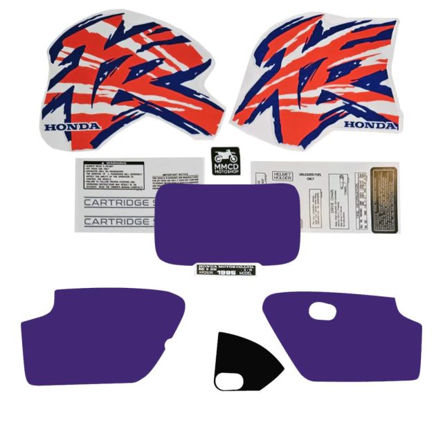 Kit Gráficas Premium para Honda XR250R / XR 250R / XR250 - Modelo 1995- Con Advertencias