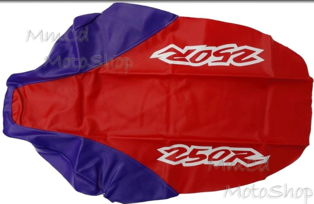 TAPIZADO FUNDA DE ASIENTO PARA HONDA XR250r - XR 250 - XR250 1996- CUERO SINTÉTICO ROJO - VIOLETA — foto 2