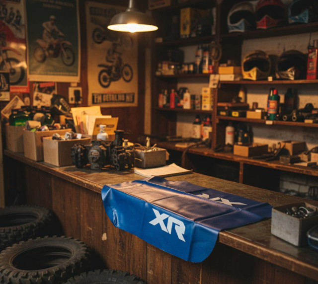 HONDA XR350R XR 350 1985 - TAPIZADO FUNDA DE ASIENTO CUERO SINTÉTICO Azul